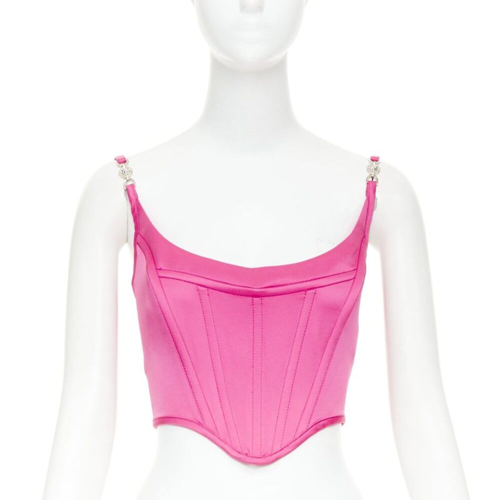 Versace fuchsia pink crop top
